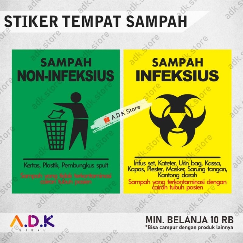 

[1 SET] STIKER SAMPAH INFEKSIUS & NON INFEKSIUS