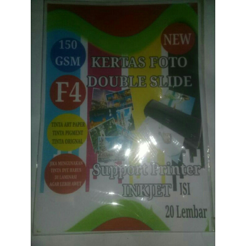 

Kertas Foto Double Slide F4 150GSM