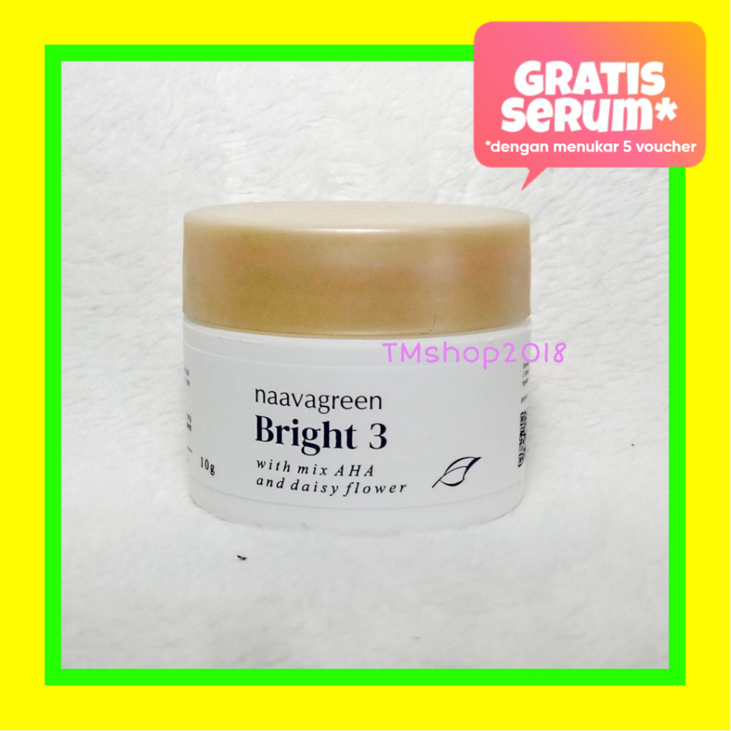 Naavagreen Bright 3 Day Cream 10 gram by dr Fredi Setyawan Original Skincare Krim Pagi Pencerah Pemu