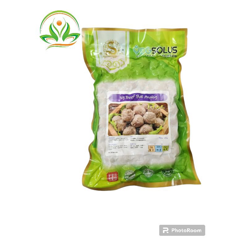 

veg. solution beef ball analog 450gr vegetarian/bakso daging vegetarian