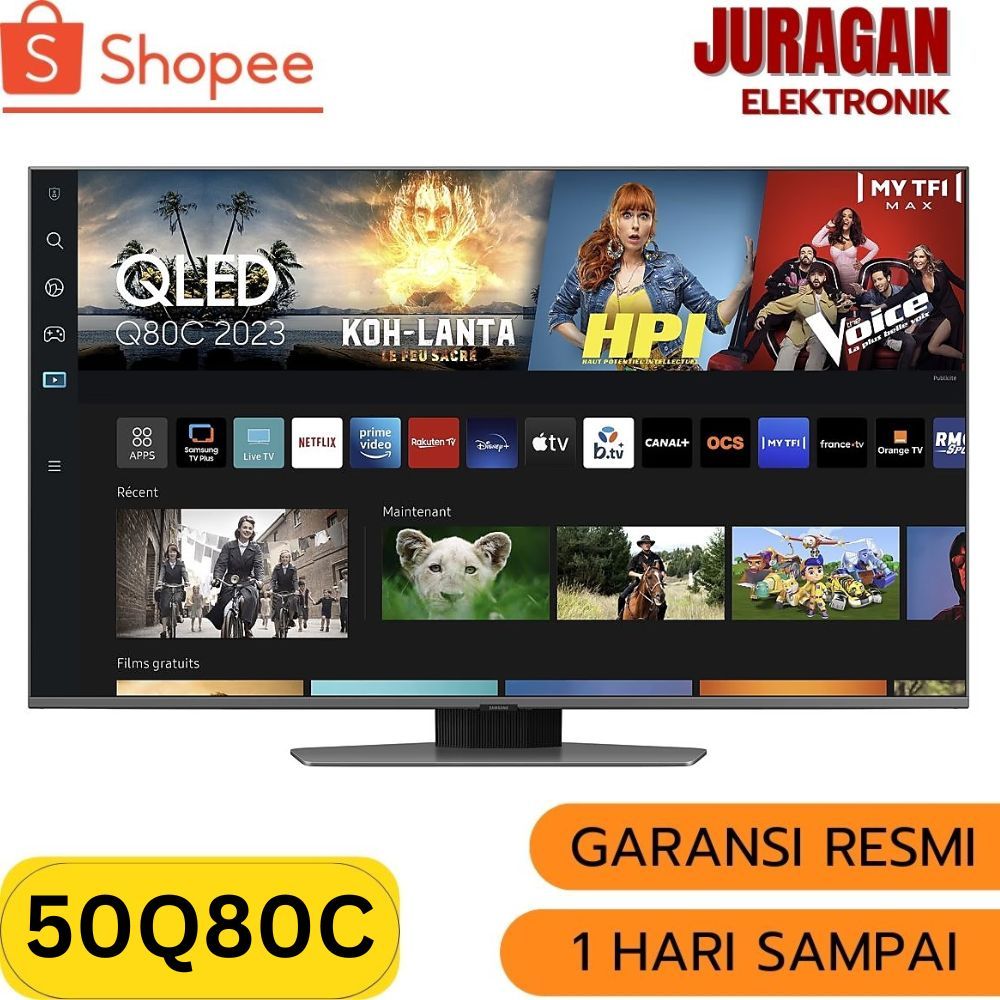 Led TV 50 Inch Samsung 50Q80C QLED 4K Q80C Smart Google Tv