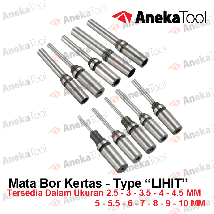 

Promo AnekaTool Mata Bor Kertas Lihit - Pembolong Kertas Ukuran 2.5 - 10 mm