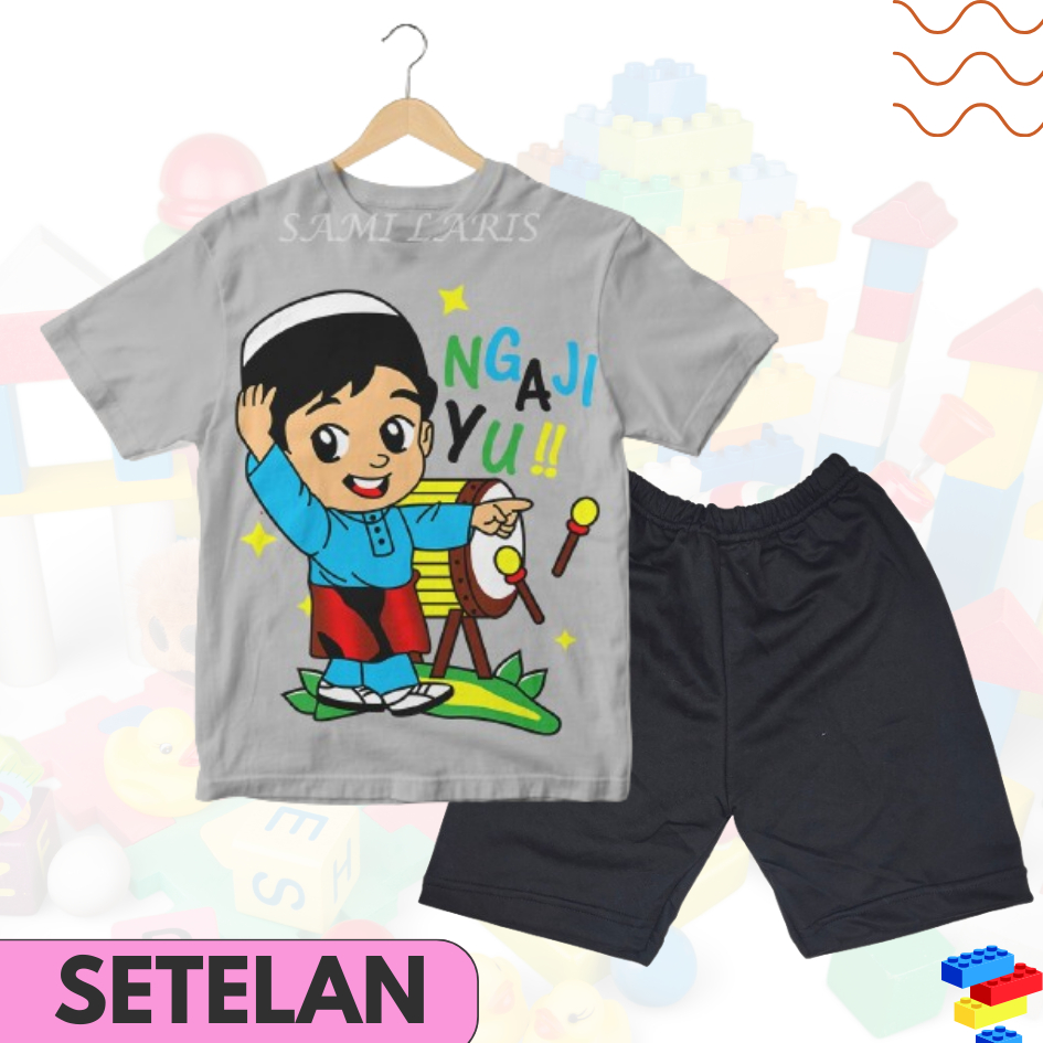 Samilaris Baju Setelan Misty Ngaji Yuk Anak Laki Laki Umur 1 - 10 Tahun