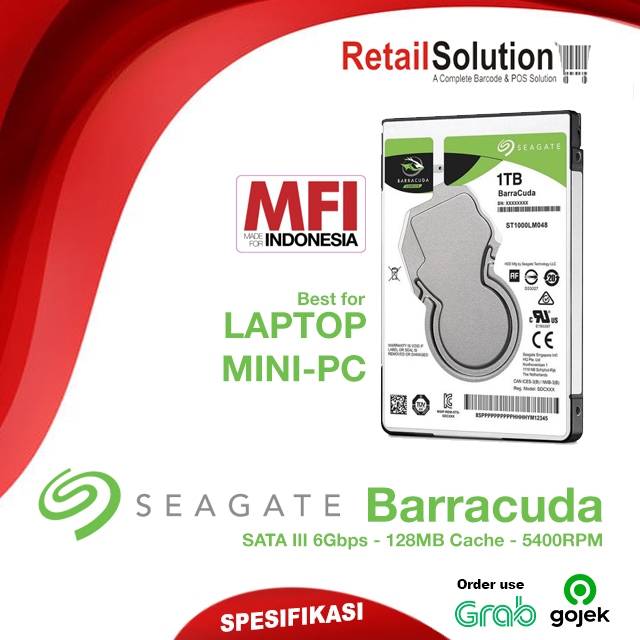 HDD Seagate Barracuda 1TB 5400RPM 2.5" 7mm SATA III MFI - HDD Laptop