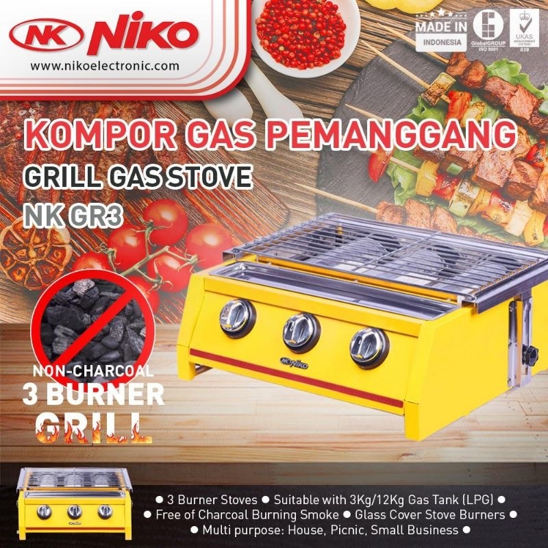 GAS STOVE GRILL KOMPOR NIKO ALAT MESIN PEMANGGANG PANGGANGAN MEMANGGANG MANGGANG BAKARAN ROASTING GR
