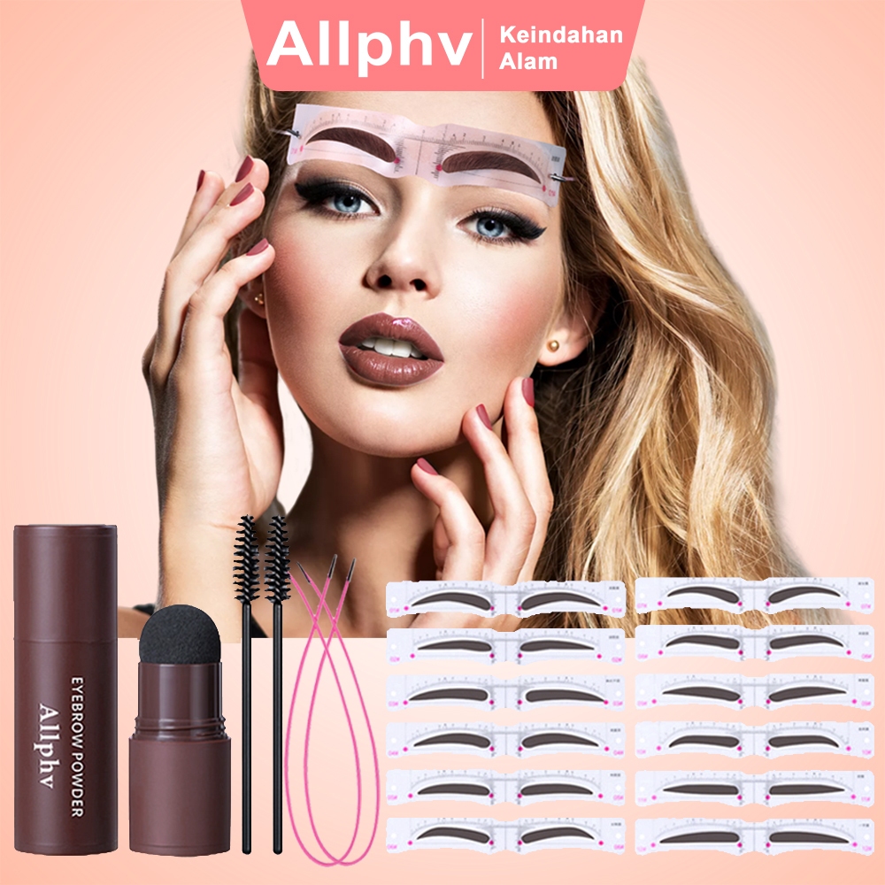 【2024 New】ALLPHV Eyebrow Powder Waterproof Cetakan Alis Tali Alis Cetakan Tempel