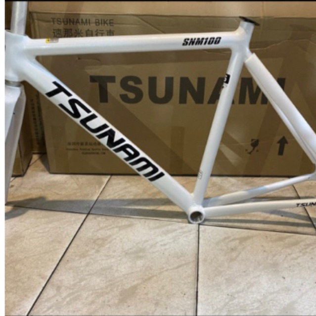 Frame sepeda fixie tsunami snm 100 putih doff size S M L