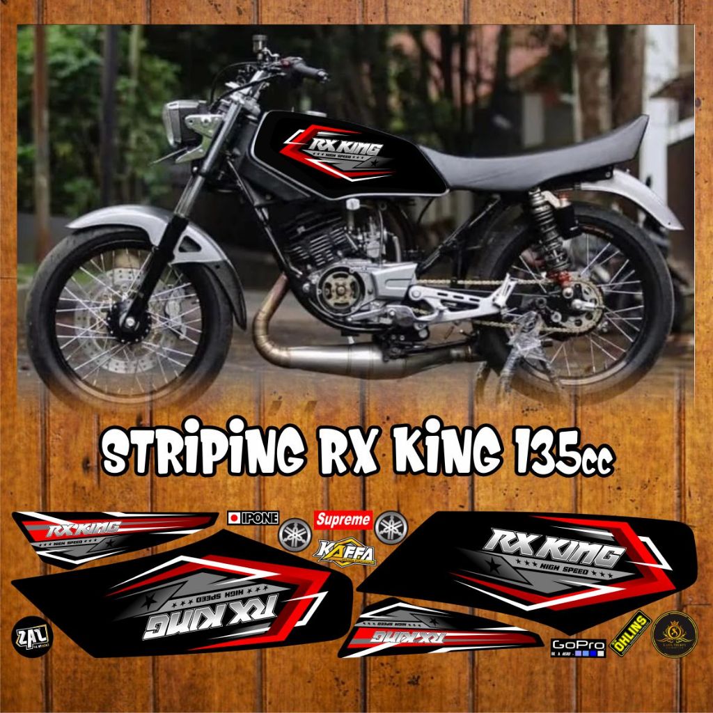 Striping Variasi Motor Rx king Sticker Style Racing Decal Custom List Merah