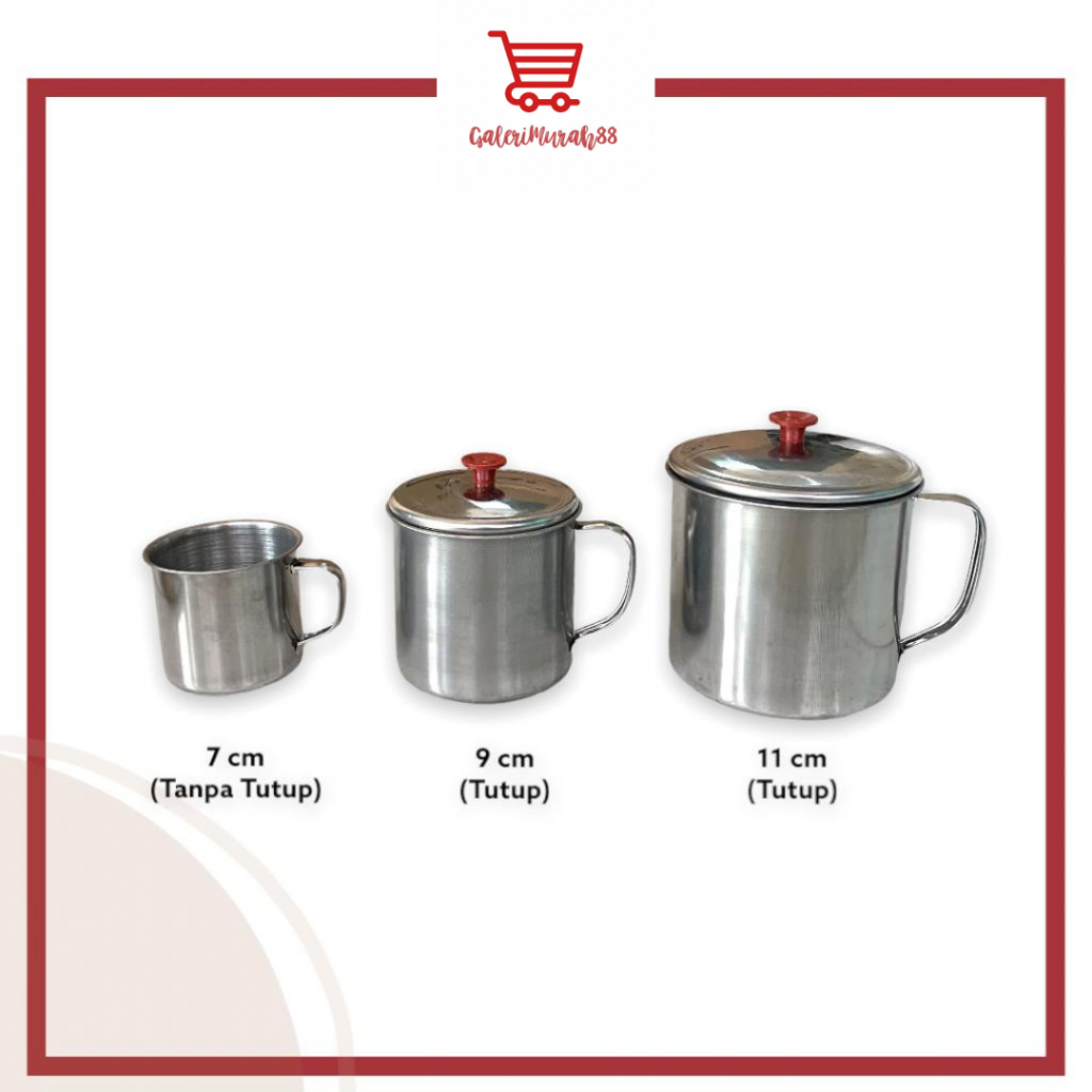 Mug Stainless Steel Souvenir / Mug Gelas Cangkir Mini Stainless Steel / Gelas Camping Outdoor / Mug 