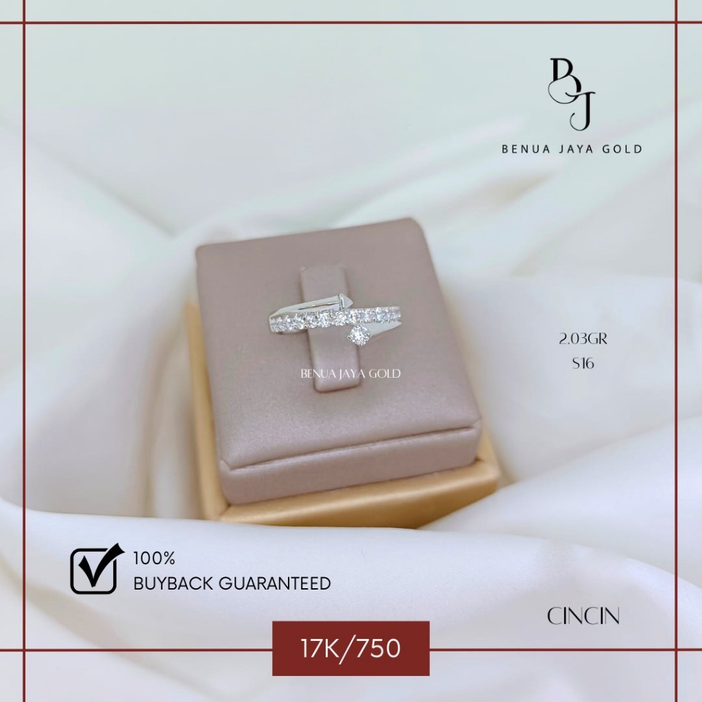 Cincin Fashion Emas Putih 17K/750