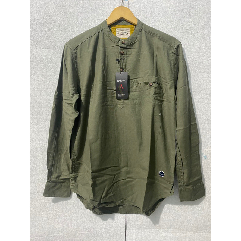 KEMEJA SEMI KOKO AGERA TERLARIS/KEMEJA SEMI KOKO LENGAN PANJANG PRIA DEWASA/ KATUN PREMIUM