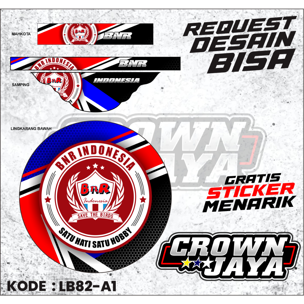 Decal Sangkar Lovebird Bulat BNR Indonesia Stiker Kandang Lovebird BNR Hologram - LB
