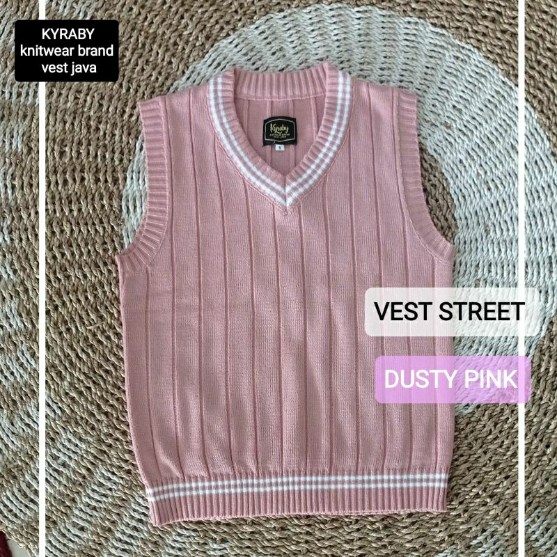 ROMPI RAJUT KYRABY/VEST RAJUT WARNA PINK