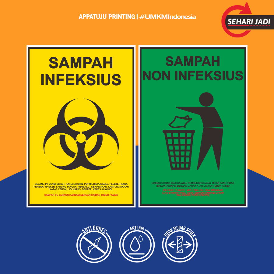 

STIKER SAMPAH INFEKSIUS DAN NON INFEKSIUS