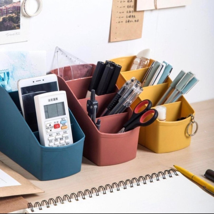 Rak ATK 4 Sekat / Rak Meja 4 Sekat Serbaguna / Kotak Penyimpanan Alat Tulis/Kotak penyimpanan serbag