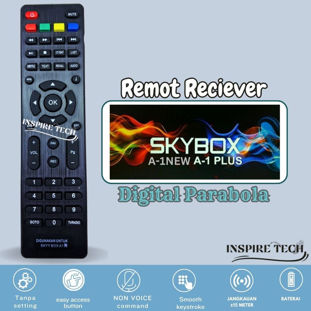Remot Remote Receiver Parabola Digital Skybox A1 SKYBOX-A1 NEW PLUS Tanpa Setting