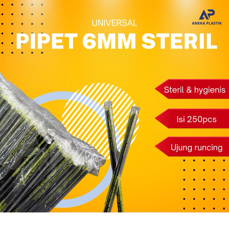 PIPET SEDOTAN STERIL 6mm 12mm / SEDOTAN STERIL HITAM 6mm 12mm