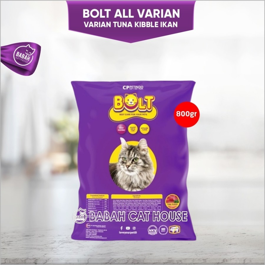 BOLT IKAN TUNA 800GR CAT FOOD Makanan Kucing Kering Pakan Bold Murah Adult Dewasa RC Dry Catfood Lon