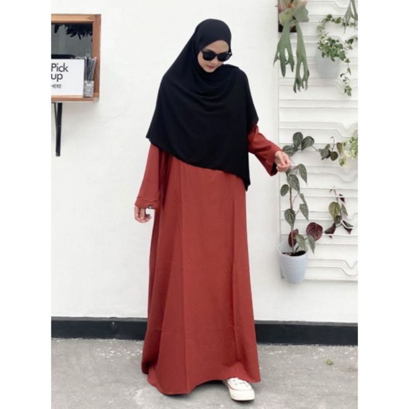 RB Abaya Polos wanita / Gamis santri remaja putri terbaru Ukuran S M L XL XXL