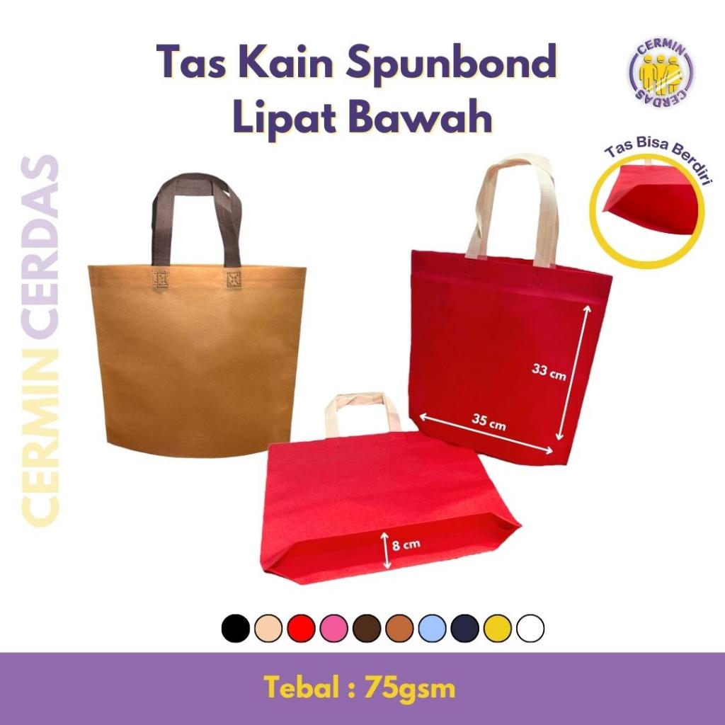 

Goodie Bag 33x35 Tas Kain Spunbond Lipat Bawah 8cm 75 gsm Suvenir Pesta Ultah Pernikahan Acara