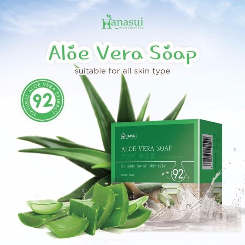 SABUN VIRAL PEMUTIH WAJAH ALOE VERA HANASUI SOAP WITH SCRUB 60g