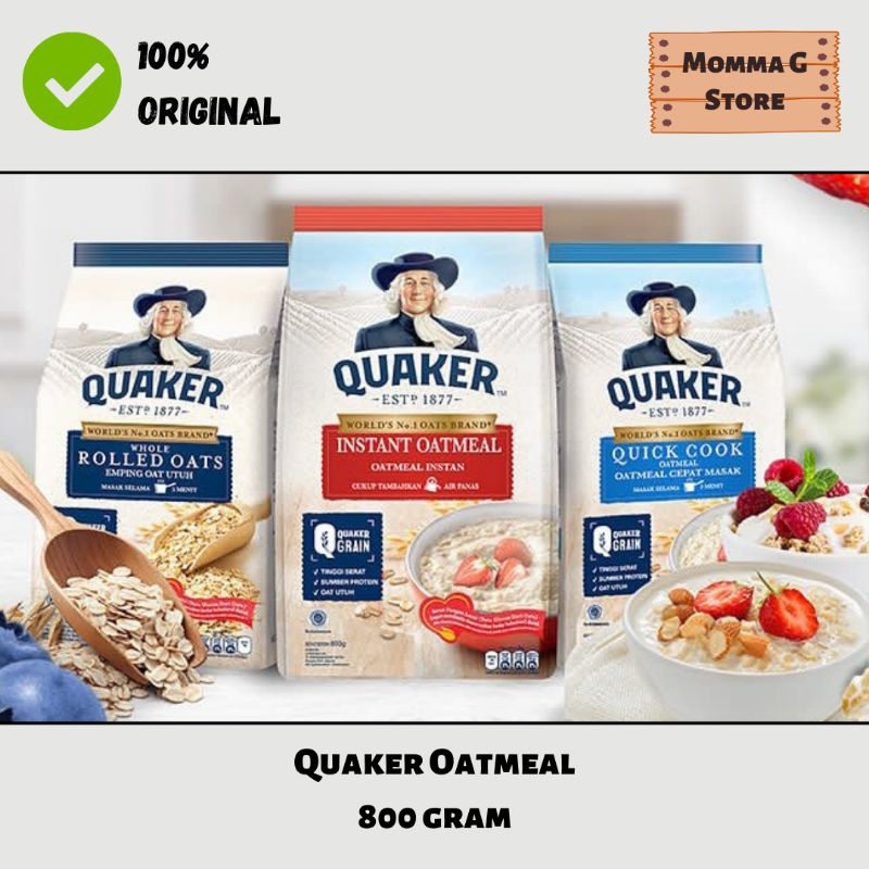 

PROMO!! Quaker Rolled Oat, Instant, & Quick Cook Oatmeal 800 gram
