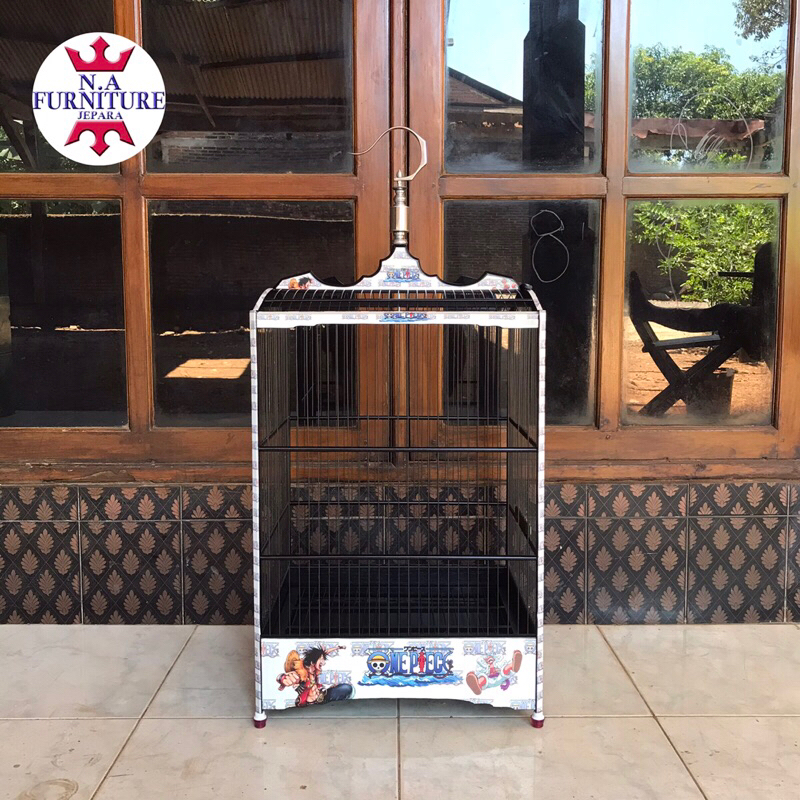 sangkar kenari motif decal one pice,sangkar kenari murah sangkar kayu jati,sangkar cak ijo