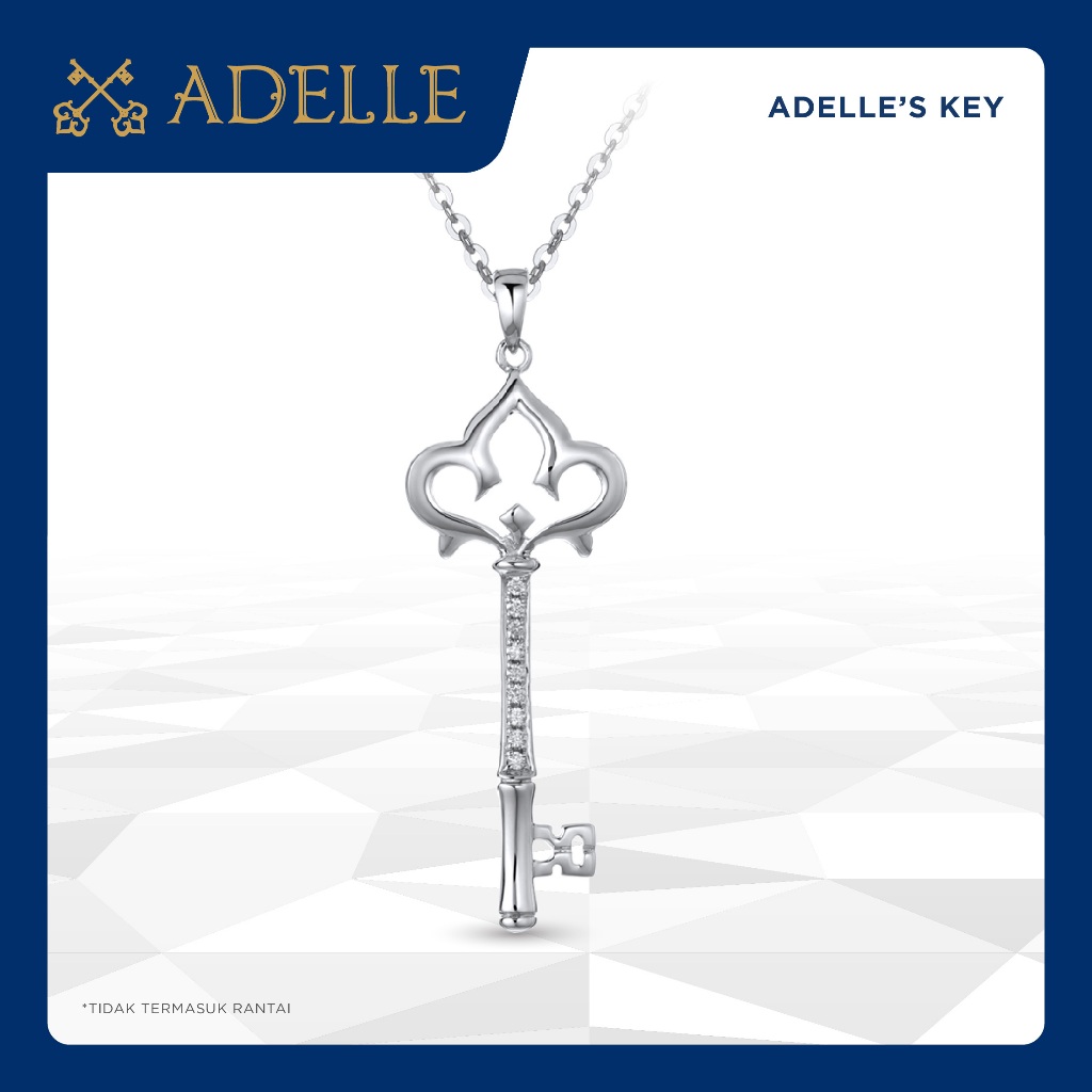 Adelle Jewellery - Adelle's Key Pendant - Liontin Kunci Emas Berlian
