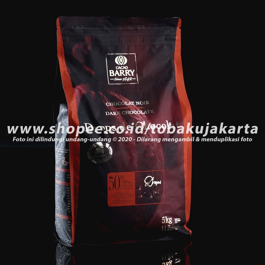 

Cacao Barry - DROPS De CHOCOLATE 50% 5kg ASLI Dark Chocolate Couverture Cokelat Chips Coklat Baking Chip