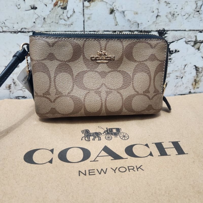 Coach Double Corner Zip Wristlet