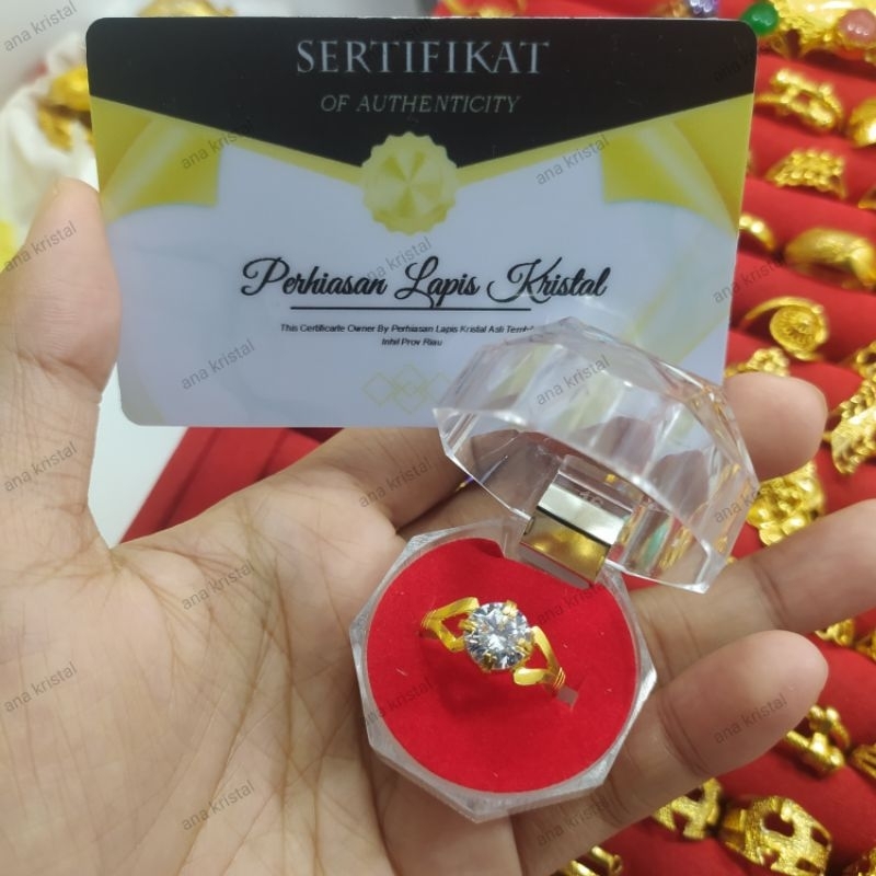 Cincin permata lapis kristal best seller lapisan kristal