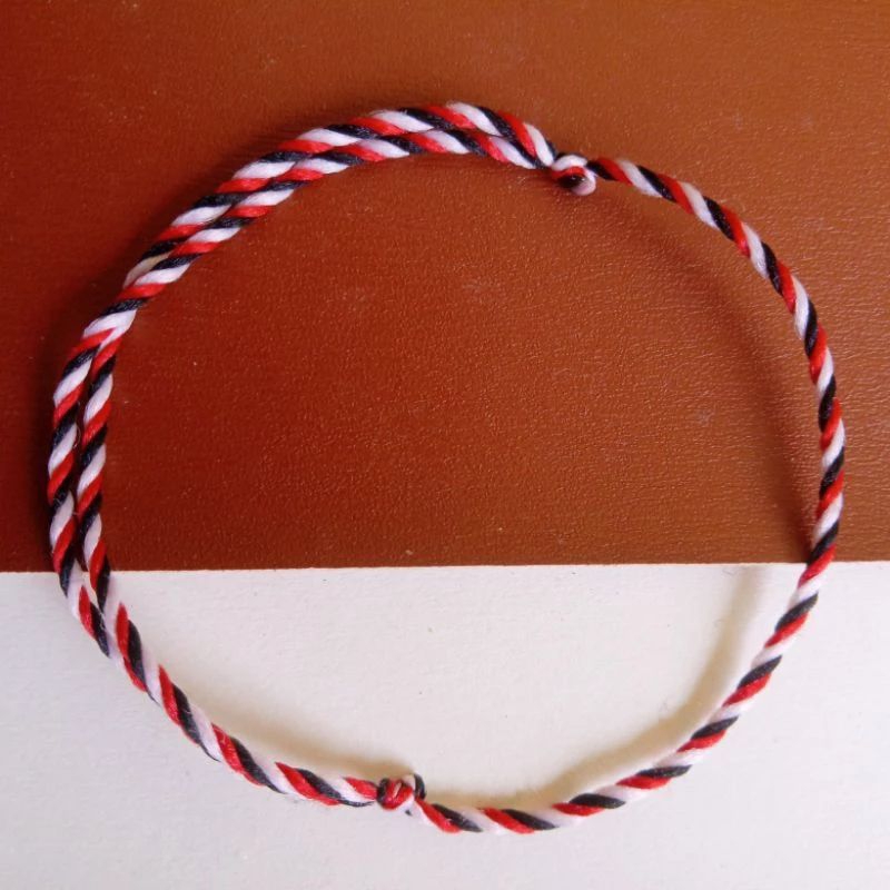 GELANG TRIDATU POLOS ORIGINAL TIGA WARNA[MERAH PUTIH HITAM]GELANG KENDIT BAYI TRIDATU