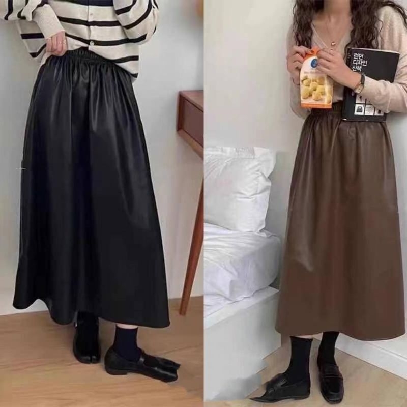Rok Kulit Latex Fashion Wanita Import BTM2152