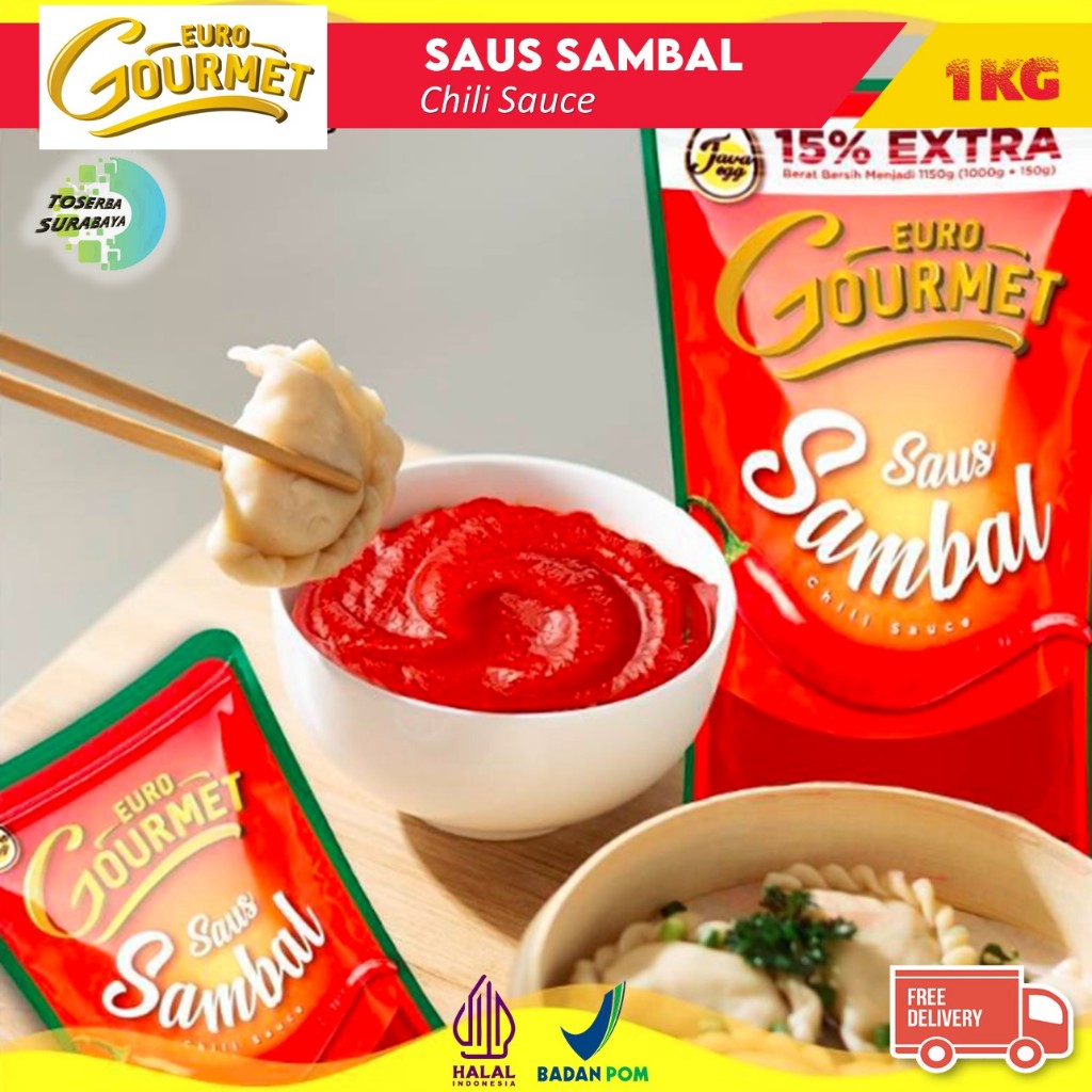 EURO GOURMET Saus Sambal Kemasan 1 Kg (Chili Sauce)