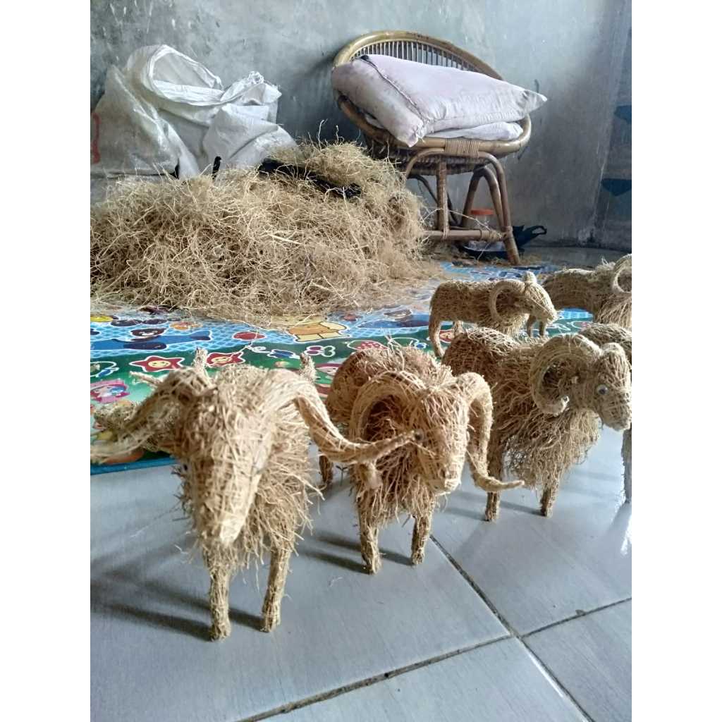 Domba Garut Mainan Hiasan Kerajinan Akar Wangi Dekorasi Boneka Hewan