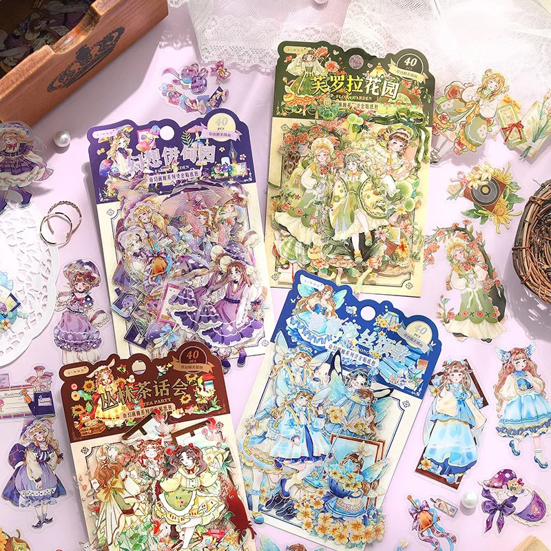 

sticker karakter anak perempuan lucu cantik murah foil