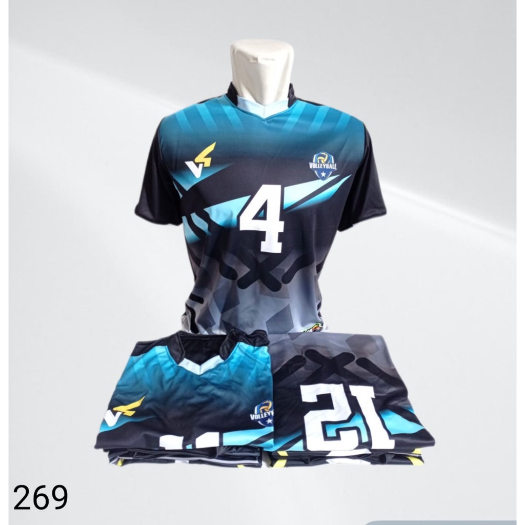 Kaos tim olahraga volly Lusinan isi 12pcs motip single printing 269