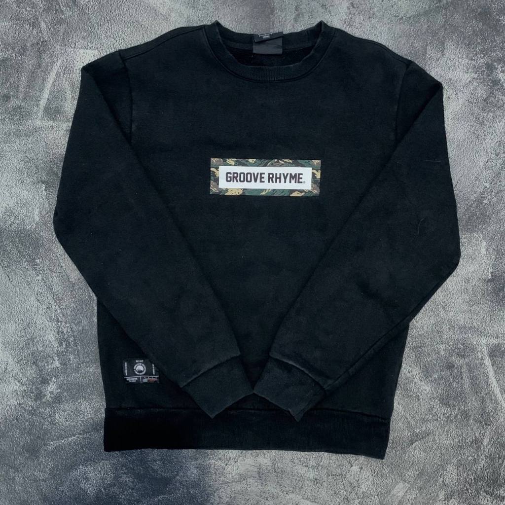 Crewneck Groove Rhyme Box Logo Black Original Second