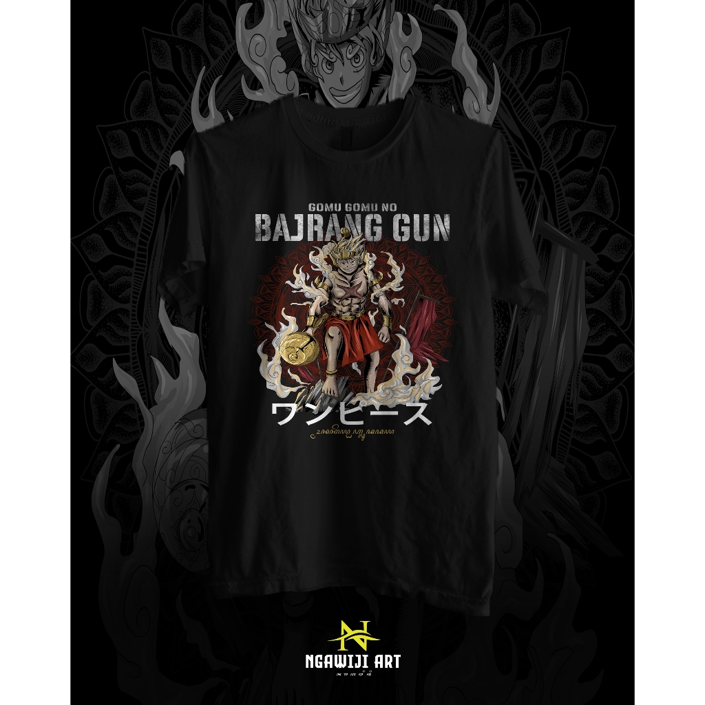 Kaos Sablon/Sablon/Baju/Anime/Kaos anime/Baju karakter/Kartun/Baju Anime/One Piece/Luffy/Monkey D Lu