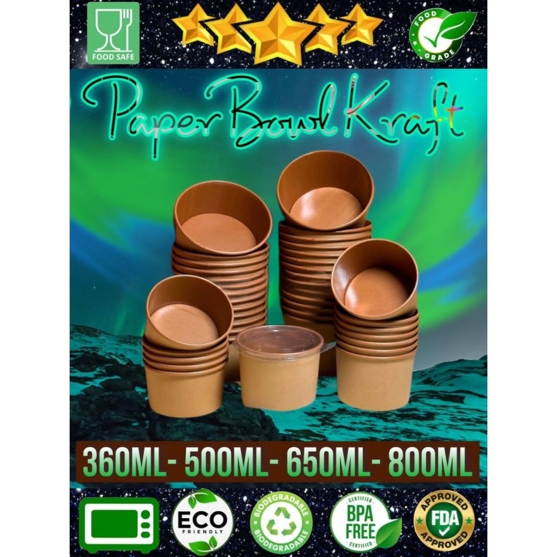 Paper bowl 650ml NESTO / Paper Bowl Kraft 650ml NESTO / Paper Bowl 650ml Ivory NESTO / Paper Bowl 65