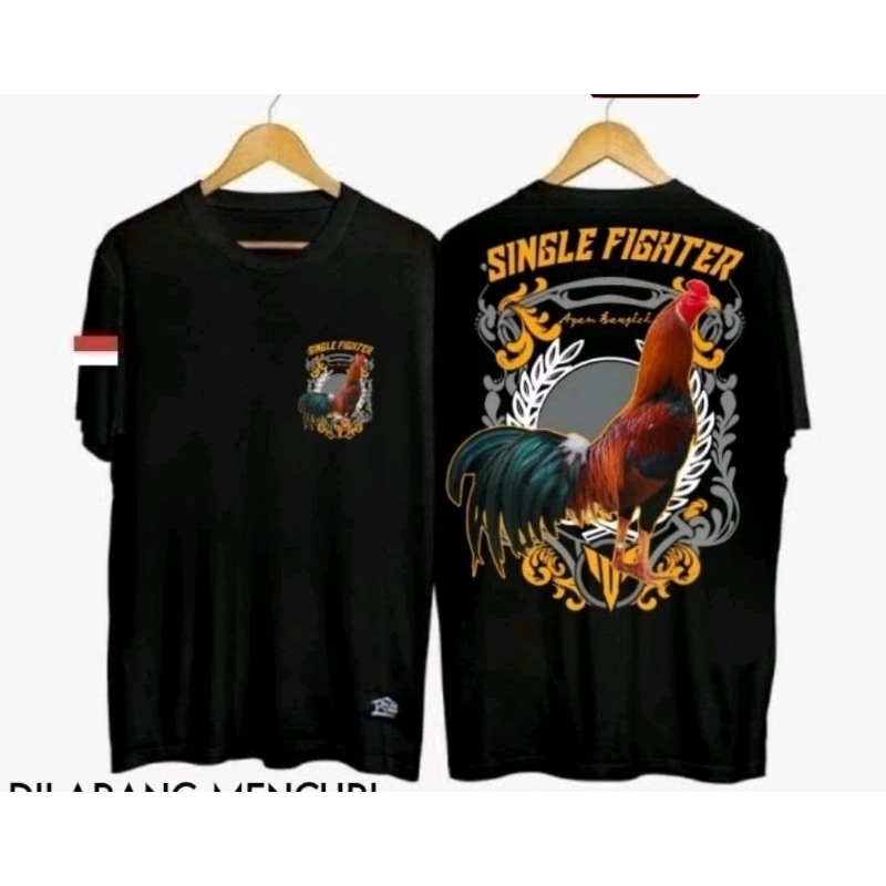 KAOS SINGLE FIGHTER AYAM BANGKOK SABLON DTF// KAOS AYAM BANGKOK