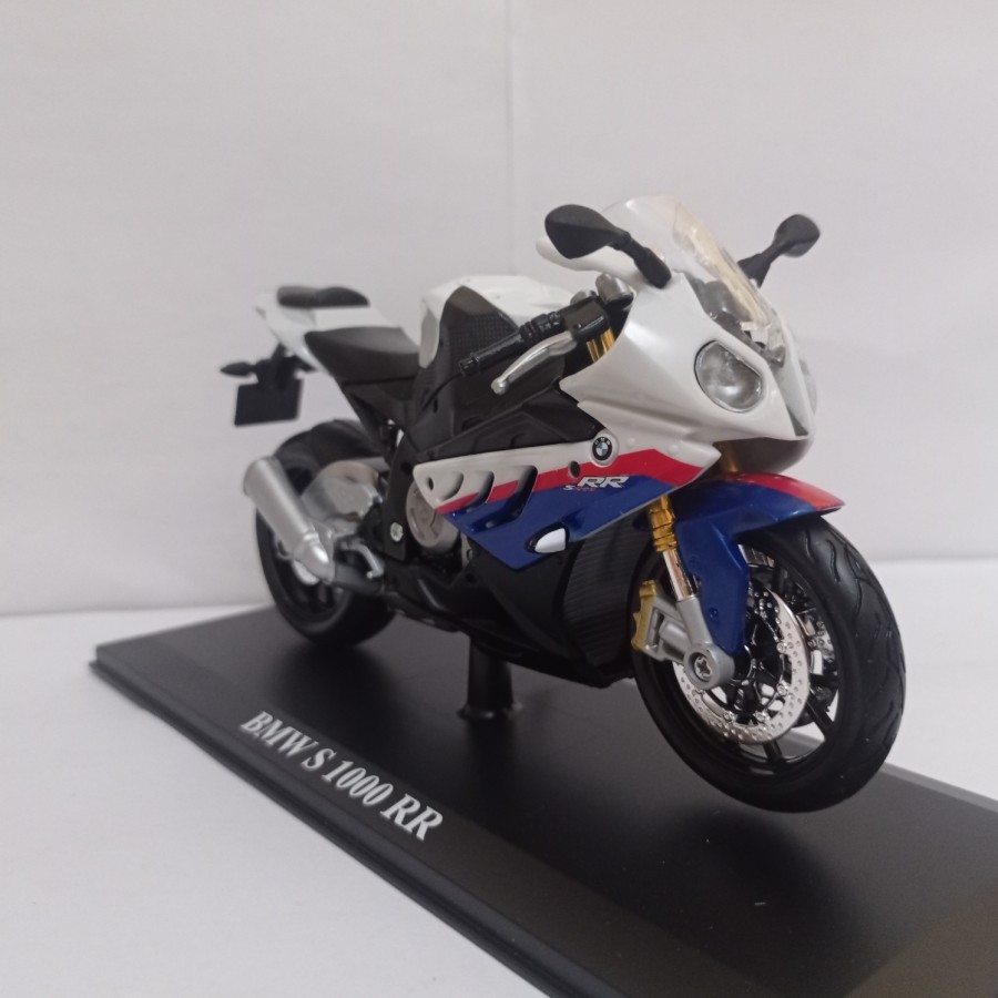 Diecast motor BMW S 1000 RR Maisto 1:12 miniatur motor sport mainan