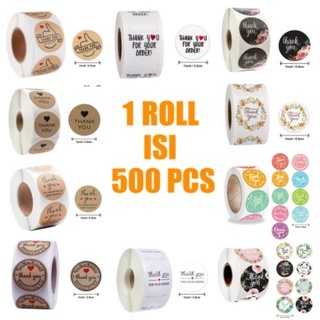 

( CHASIO ) Label Stiker Dekorasi Segel Kemasan Packaging / Stiker Roll Isi 500 Pcs