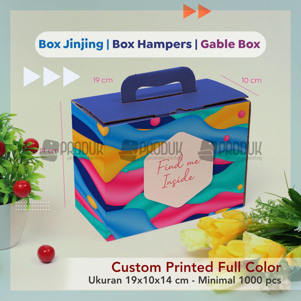 

Cetak Box Jinjing 19x10x14 cm FULL COLOR Free Custom Desain/Logo | BOX HAMPERS | GABLE BOX | BOX TOPLES