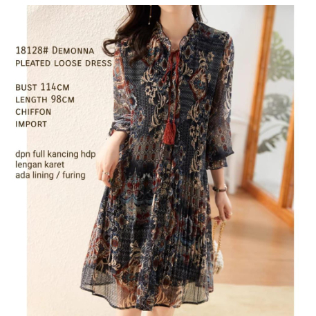 Dress DEMONNA Pleated Loose Import