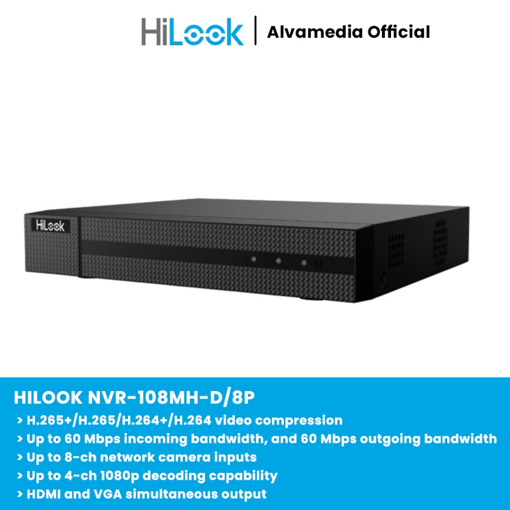 NVR Hilook 8CH NVR 108MH D/8P Mesin CCTV NVR Hilook 8 Channel Bergaransi Resmi