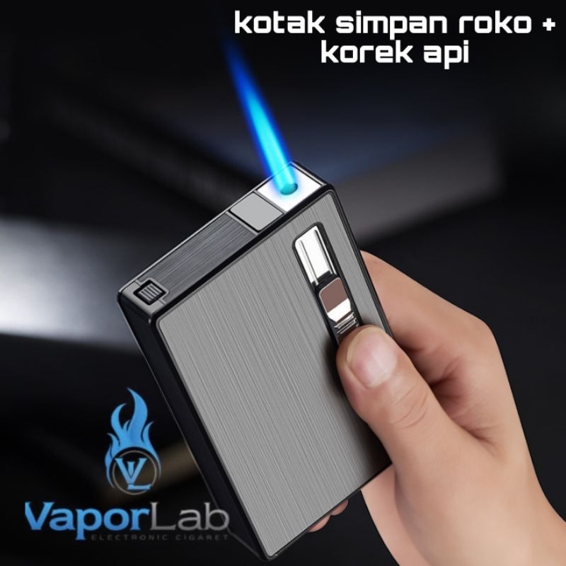 kotak box tempat roko rkk plus korek premium cig case lighter KHUSUS SLIM