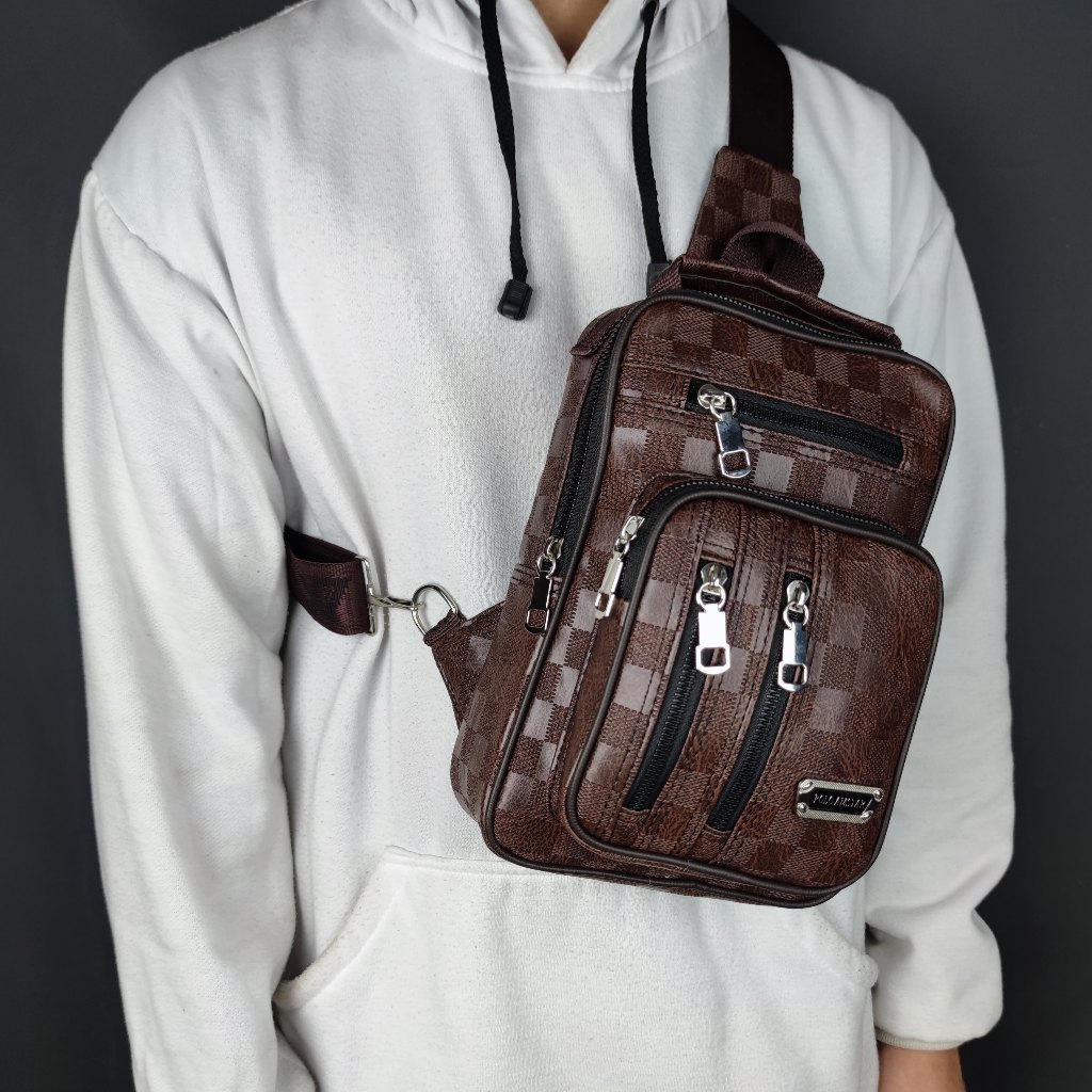 POLO AMSTAR - Tas Selempang Kulit PU POLO AMSTAR Tas Bahu Pria Wanita