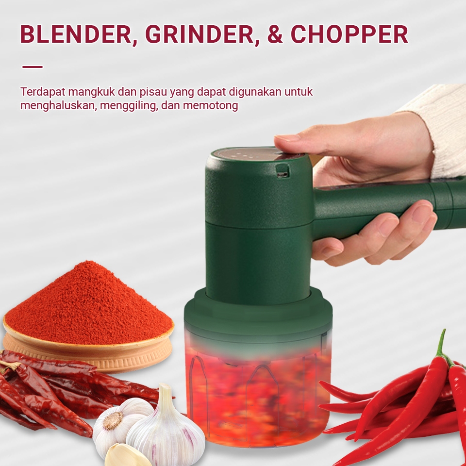 2 in 1 Hand Mixer Dan Chopper Wireless/Mixer Tanpa Kabel