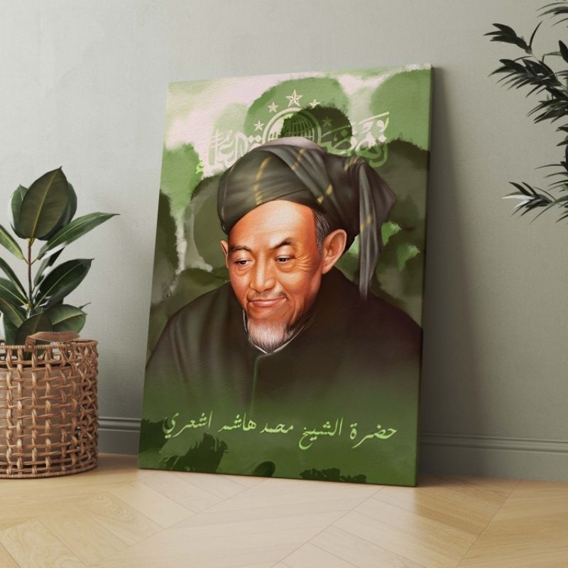 Lukisan Foto KH Hasyim asyari uk 30x40 Poster Ulama dan Habaib